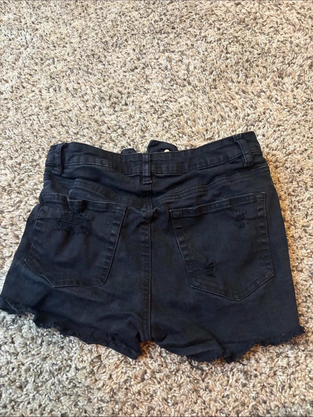 Rue21 Black Distressed Denim Shorts